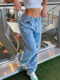 straight leg boyfriend jeans with medium