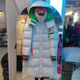 American Fashion Winter 90% White Duck Down Jacket Women Glossy Colorful Veste Femme Streetwear Thick Warm long