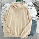 Print Hoodies Women Apricot Sweatshirt Oversized Hoodie Kawaii Long Sleeve Female Sweatshirt Harajuku Tops Woman