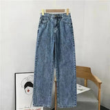 Women Jeans High Waist Clothes Wide Leg Denim Pants Blue Streetwear Vintage Quality 2023 New Fashion Harajuku Straight Mom