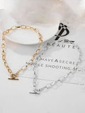 Simple Link Chain Toggle Necklace- Outfit