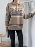 Half Zip Christmas Knit Pullover- Outfit