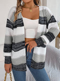2025 Casually Striped Striped Lantern Sleeve Sweater
