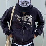 Zip up Hoodie women anime new graphics goth Sweatshirt Sport Coat Pullover grunge Gothic Long Sleeve Oversized hoodie