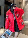 winter new label hooded cotton coat Korean version loose waist all-match bread coat cotton jacket