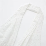 Embroidery White Dress Women Cut Out Halter Backless Dress Woman Off Shoulder Sexy Short Dresses Sleeveless Mini
