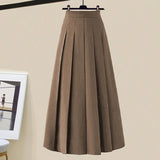 3 Piece Set For Women Outfit Office Ladies Elegant Irregular Knitted Tops+white Blouse+high Waist Pleated Skirt Sets