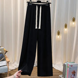 Winter 3 Piece Sets For Women Outfits Korean Casual Basic Top+hollow Out Knitted Sweater+drawstring Pant Sets Women