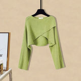 Winter Knitted Two Pieces Sets Womens Outfits Korean Casual Irregular Long Sleeve Short Sweaters And Knitting Dresses