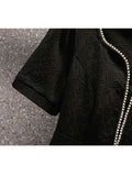 Summer Dress For Women High Quality Temperament Elegant French Vintage High Waist A-line Black Dress Women 4XL