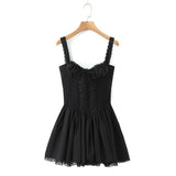 Corset Lace Flare Mini Dress-Outfit