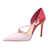 Zingj Korean Version Of Fashion Sweet High Heels Women's High With Shallow Mouth Pointed Head Color Hollow One Word Belt Show Thin Single