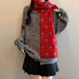 2025 New Retro Buckle Design High-Necked Ladies Knitted Cardigan Pure Color Ocean Sweater