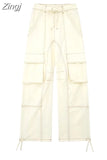 2023 Women's Cargo Trousers Seam Parachute Pants For Women Mid-Waist Baggy Pants Woman Fashion Streetwear Summer Y2k