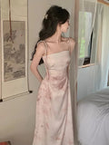 Women Summer Sexy Spaghetti Strap Midi Dress Sleeveless Slim One Piece Vestidos Lady Fashion Prom