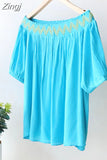 Women's Summer Blouse with Open Shoulders Sexy Tops Short Sleeve Tunics Green Shirt Off Shoulder Beautiful Blouses for Women