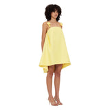 And Summer 2025 New Sexy Yellow Bare Back Three-Dimensional Flower Sling