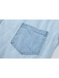 Spliced Denim Shirt Coat Women Long Sleeve Pocket Cardigan Streetwear BF Jean Jacket Y2K Harajuku Cowboy Outwear