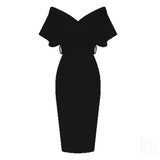 Strapless Bandages Dress 2022 Summer New Women Off Shoulder Clothing Club Party Elegant