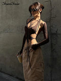 V Neck Cut Out Crop Top Women With Sleeve Gloves Backless 2022 Summer Y2K T Shirts Sexy Bandage Black Fashion