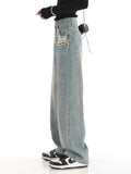 Style Streetwear Baggy Jeans Women Denim Trousers High Waist Y2k Vintage Washed Wide Leg Mopping