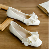 Shoes] Egg Roll Lotus Leaf Tip Flat Sole Single Shoe New French Temperament Soft Sole Comfortable Flying Women
