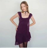 Chiffon Tie-Up Strap Mini Dress- Outfit