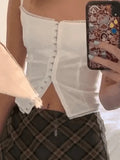 Eye Hook Lace Trim Corset Top- Outfit