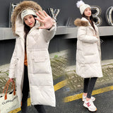 Long Women's Cotton Padded Coat Parkas Down Winter Jacket Thick Warm Fur Hooded Coats Puffer Outerwear Jacket