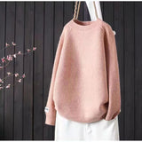 Women's Spring And Autumn 2025 New Inside And Outside Wearing Loose Lazy Sealed Ocean Round-Neck Literary And Art Knitted