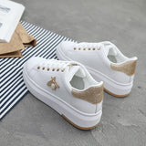 Women Casual Shoes 2020 Autumn Women Sneakers Fashion Breathable PU Leather Platform White Women Shoes Soft