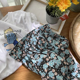 Florals Summer Women Skirts Streetwear Chiffon Elegant Embroidery All Match Loose A-Line Sweet Casual Party