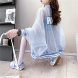 UV Sun Protection Clothing Long Sleeve Color Matching Jacket Anti Ultraviolet Summer Beach Letter baseball uniform