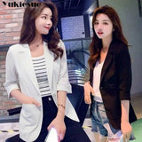 and Linen Small Suit Women's Jacket Autumn Spring and Summer Fashion Slim Slimming Cropped Sleeves Short Shirt