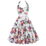 Print Vintage Dress Women 2021 Summer Pin Up Sundress 50s 60S Rockbility Robe Femme Sexy A-Line Party Dress Vestidos