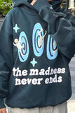 and America Y2k New 3D Foaming Pattern Hoodie Men Harajuku Street Hip Hop Casual Loose Sweatshirt Couples Oversized