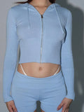 Knitted Hooded Two Pieces-Outfit