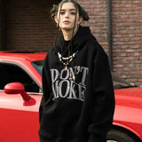 Black Goth Rhinestone Hoodie Streetwear Women Punk Gothic Pullover Harajuku Oversize Hip Hop Couple Sweatshirt