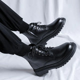 Zingj Fall Winter Side Zip Martin Shoe Fall British Black Platform Short Boots