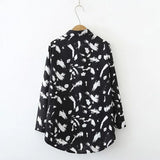 Autumn Vintage Leopard Print Buttons Shirt Top Women Elegant Fashion Long Sleeve Blouse Lady Loose Casual All-match