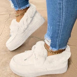 Women Winter Boots Warm Plush Velvet Ankle Snow Boots Lace Up Soft Winter Sneakers Comfortable Cotton Shoes for