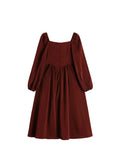 French Dress 2023 Spring Vintage Mori Girl Mid Long Frocks Female Long Sleeve Fashion Loose Holiday Party Club
