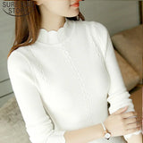 2023 Korean Slim Women Knit Sweater High Elastic Turtleneck Bottoming Basic Pullovers Winter Sexy Sweater Women