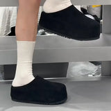 Bao Head Half Slippers Women 2025 Autumn New Matte Comfortable Thick Sole Height Pedaled Hoeing