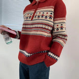 Half Zip Christmas Knit Pullover- Outfit