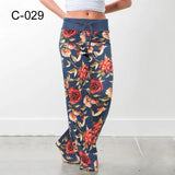 Spring Autumn Loose Beach Women's Pants Fashion Floral Print Drawstring Wide Leg Ladies Long Pants Sweatpants Plus
