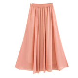 Women Chiffon Long Skirts 2020 Summer New Solid All-Match Beach Skirt Autumn Elegant Maxi Skirts Plus Size Black Blue Pink