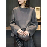 Black T-Shirt Women's New Temperament OL Single-Laughter Long Sleeve Shirt Tide In 2025