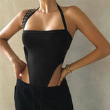 Zingj Style 2023 Fashion Summer Women's One-Line Neck Band Open Back