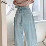 Women's pants boyfriend wide leg jeans for women mom denim mujer baggy jeans woman high waist 2021 summer
